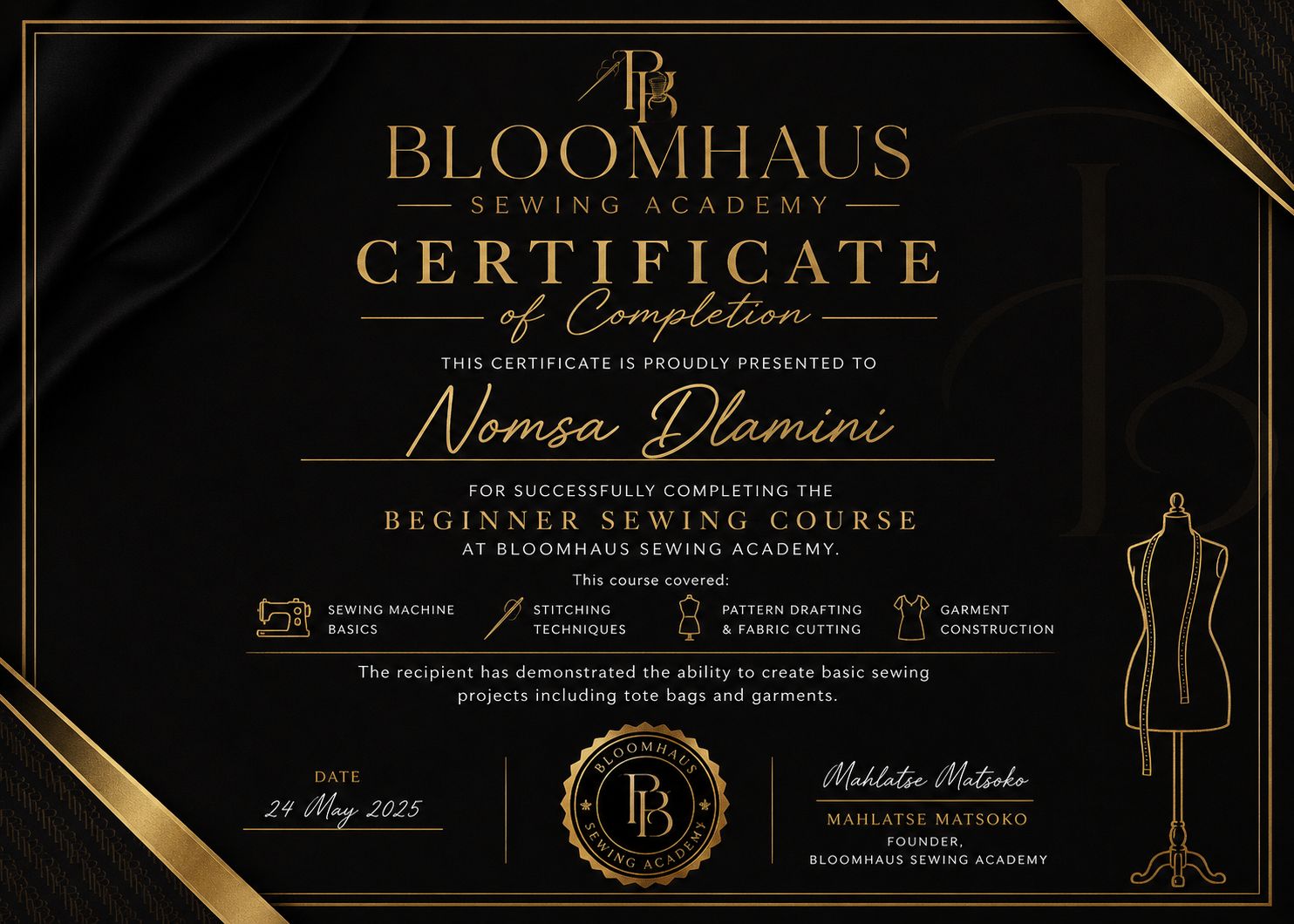 Certificate of Completion